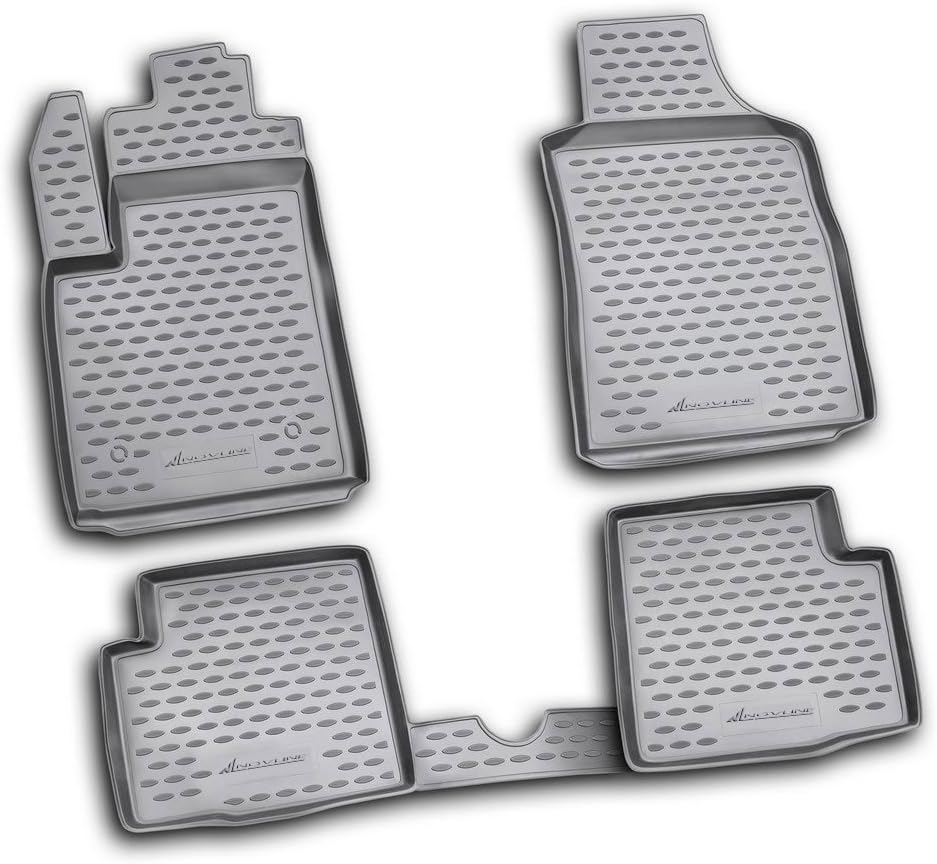 Novline 15.16.210 Fiat 500 Gucci Model Floor Mats - Floor Liners - Four (4) Piece Set - 2011-2013 - Black