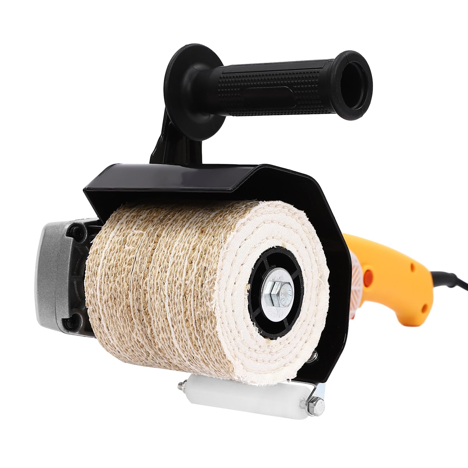 Máquina de satén de 1,4 kW, lijadora de cepillos de madera para renovar todo tipo de superficies, velocidad ajustable, con 2 cepillos de carbón, 1 rueda de lona