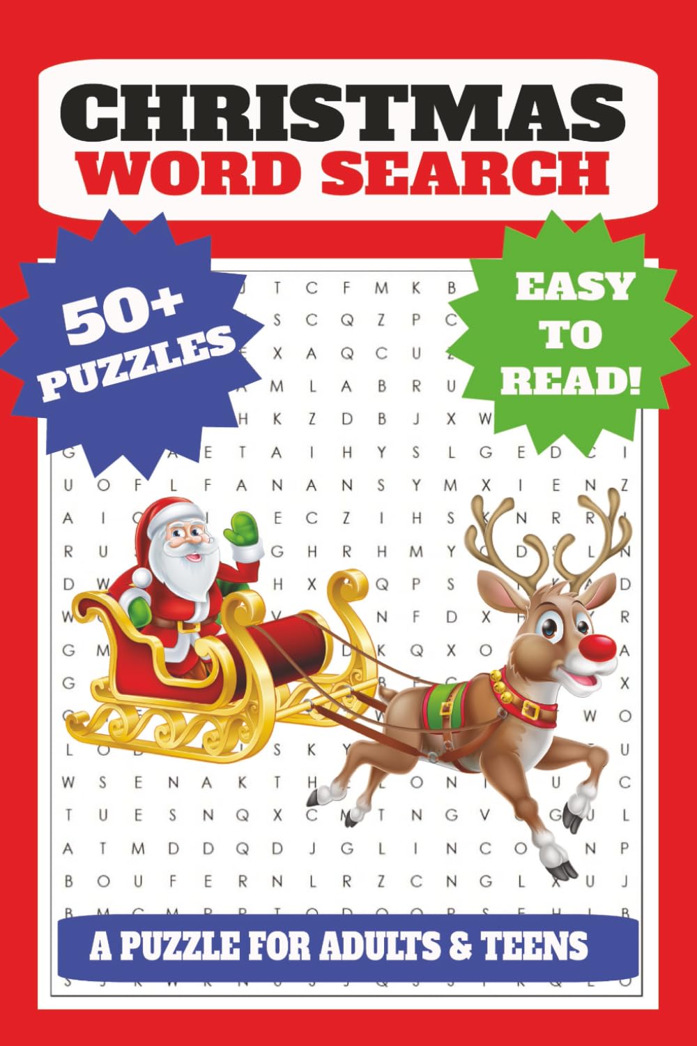 CHRISTMAS WORD SEARCH: A word search puzzle for adults and teens: Christmas Word Search Large Print: Christmas Themed Find A Word Puzzle Book for Adults and Teens
