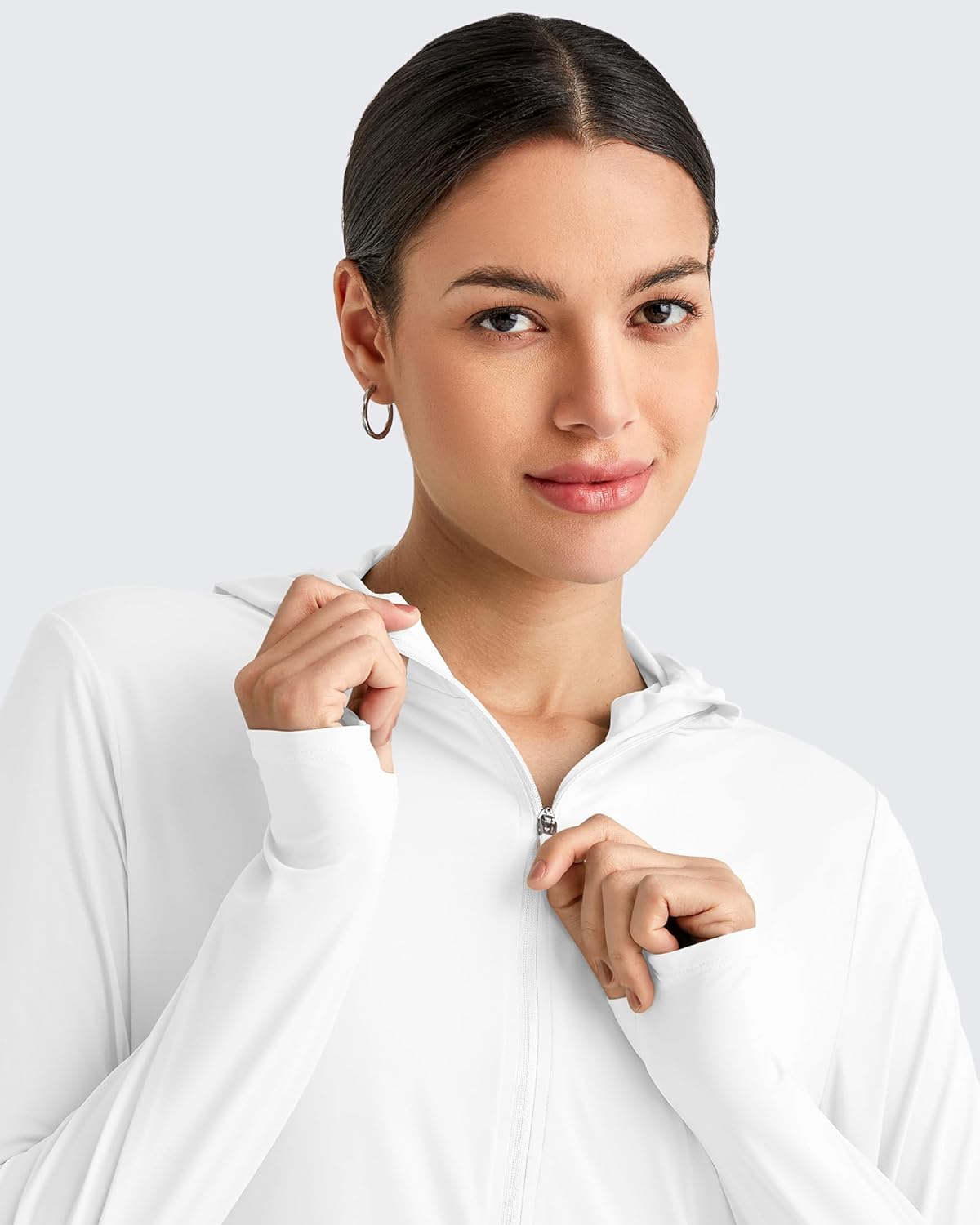 G4Free Lightbreeze Womens UPF 50+ Sun Shirts with Hoodie Long Sleeve Workout Tops Half Zip Rash Guard Hiking Fishing