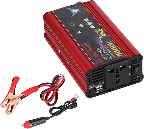 Inversor de corriente para automóvil de 1500 W, adaptador de convertidor de cargador USB, onda sinusoidal modificada, CC 12V24V a CA 220V, inversor
