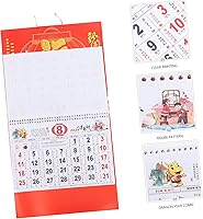 Vista 8 de STOBOK Calendario de pared chino 2024 Calendario de Año Nuevo Año Lunar del Dragón Calendario colgante Calendario mensual Lágrima Calendario diario