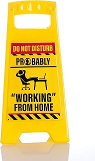 Boxer Gifts Do Not Disturb Probably Working from Home Novelty Joke & Gag Warning Sign | Fun WFH Virtual Meeting Desk Accessory | Keep Kids Away | Funny Gift for a Lazy Coworker
