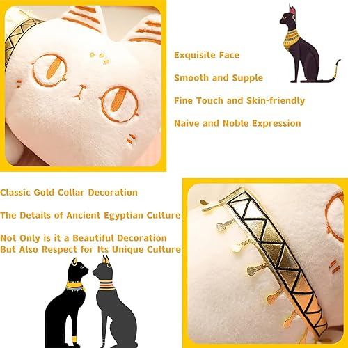 Miniatura 7 de Juguetes de peluche largos de gato, lindas almohadas largas de gato blanconegro, almohada de felpa súper suave de gato de dibujos animados, juguete