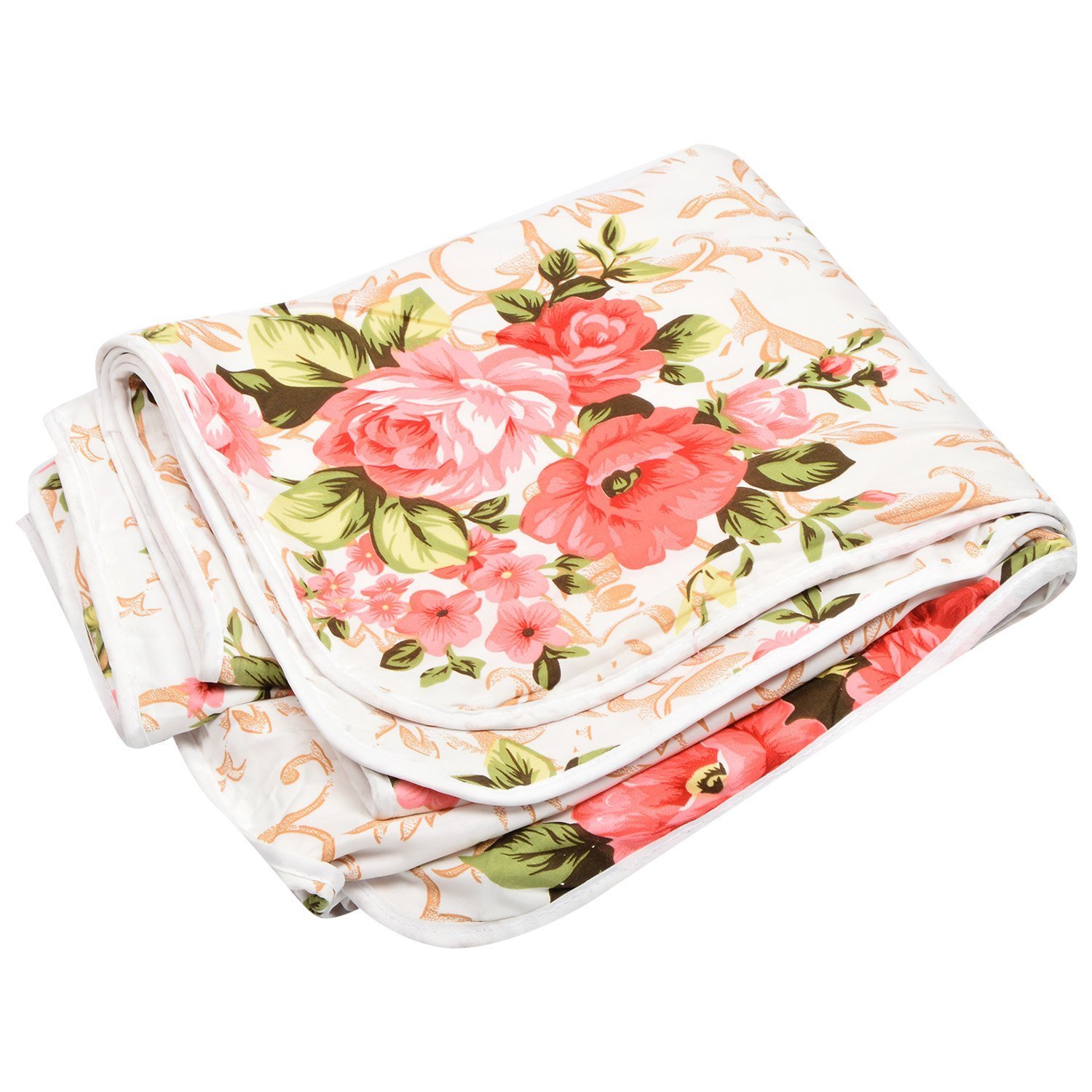 SVT Reversible Multi Color Polycotton Dohar/Ac Blanket - Single Bed (Floral, Single)-image-3