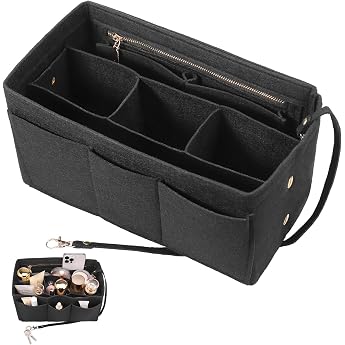 Hejo Handbag Organiser Felt Bag Organiser Shopper Black L