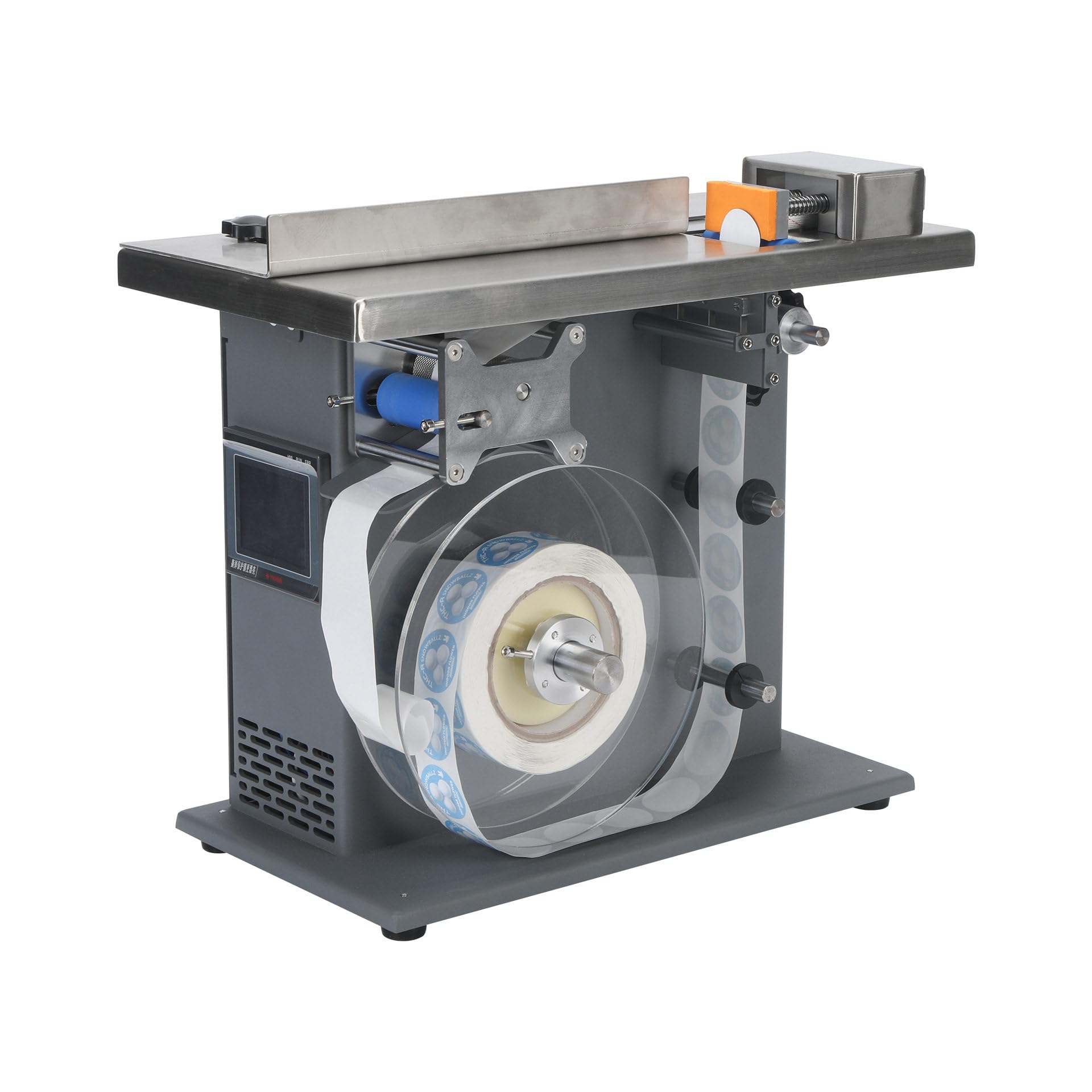 Halbautomatische 90° Eck Etikettiermaschine für Kartons und Boxen 25to30mm