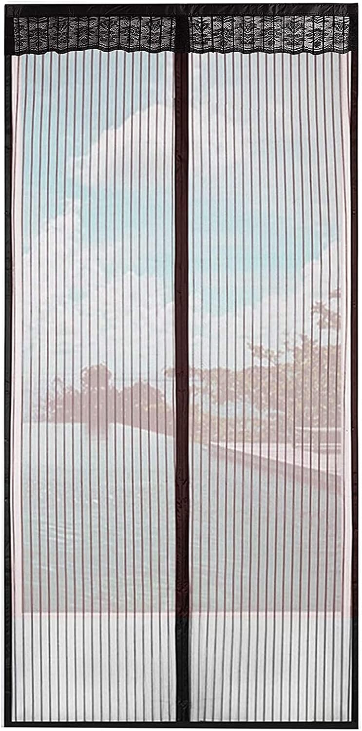 Fly Screen Door Mesh 51x98in, Magnetic Door Curtain Screen, Screen Door Mesh Heavy Duty, Fiberglass Mesh Curtain, Hands Free Automatic Closing - for Sliding French Doors