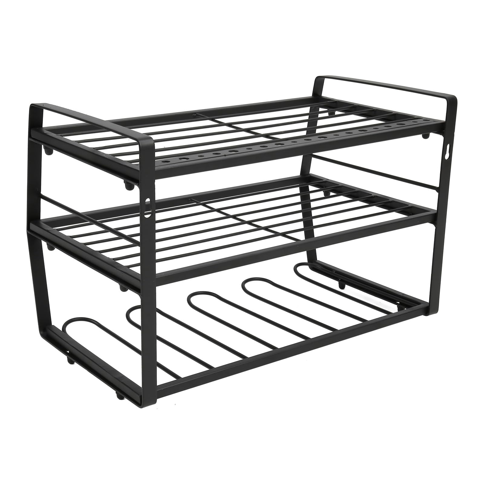 Organizador de herramientas eléctricas de 3 niveles, estante de almacenamiento de herramientas eléctricas montado en la pared, estante flotante resistente para herramientas, color negro