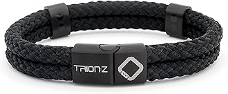 Zen Loop Duo Bracelets for Men and Women - Unisex Wristband (Large, Black)