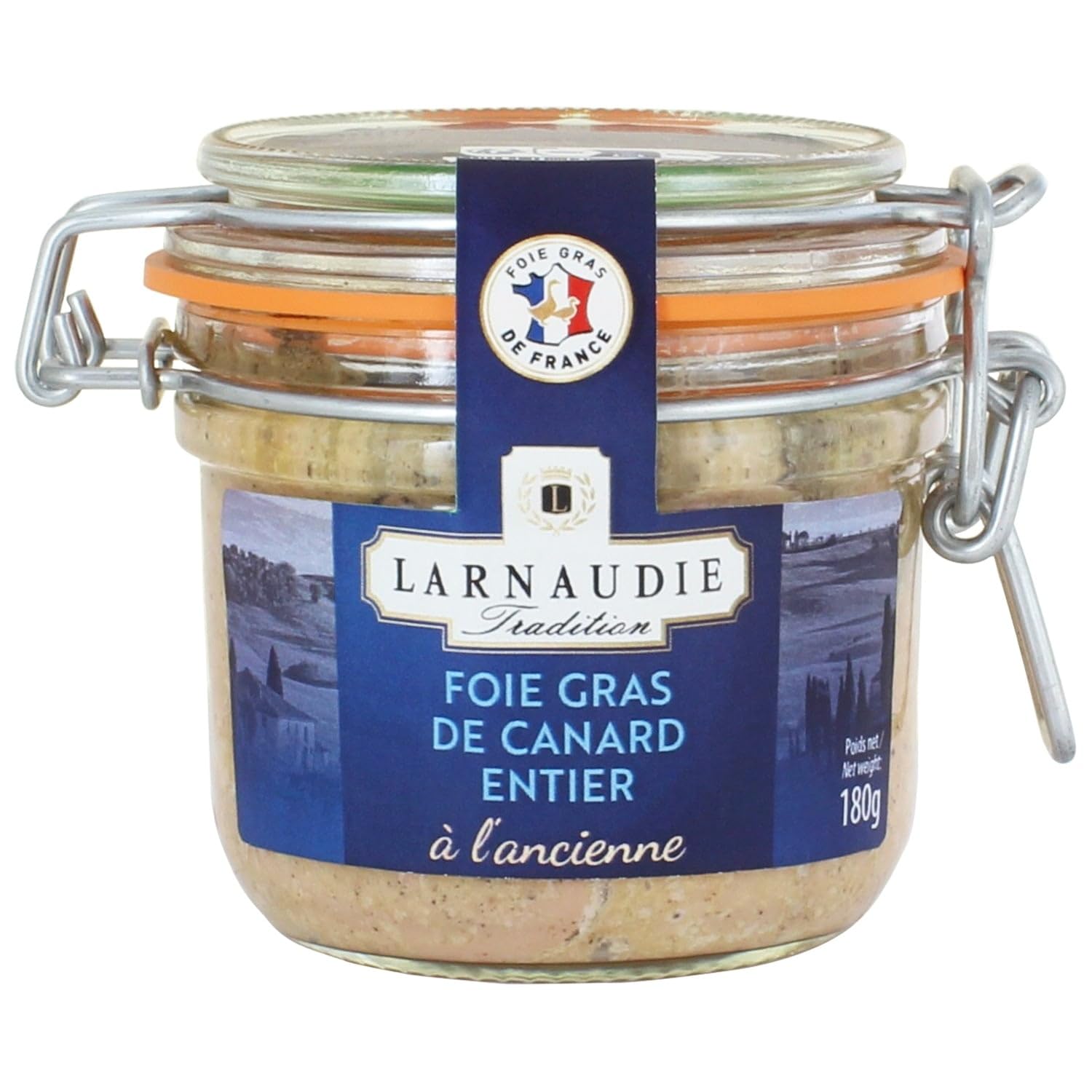 Savourez un foie gras de canard entier authentique pour vos repas festifs - JEAN LARNAUDIE, bocal de 180g