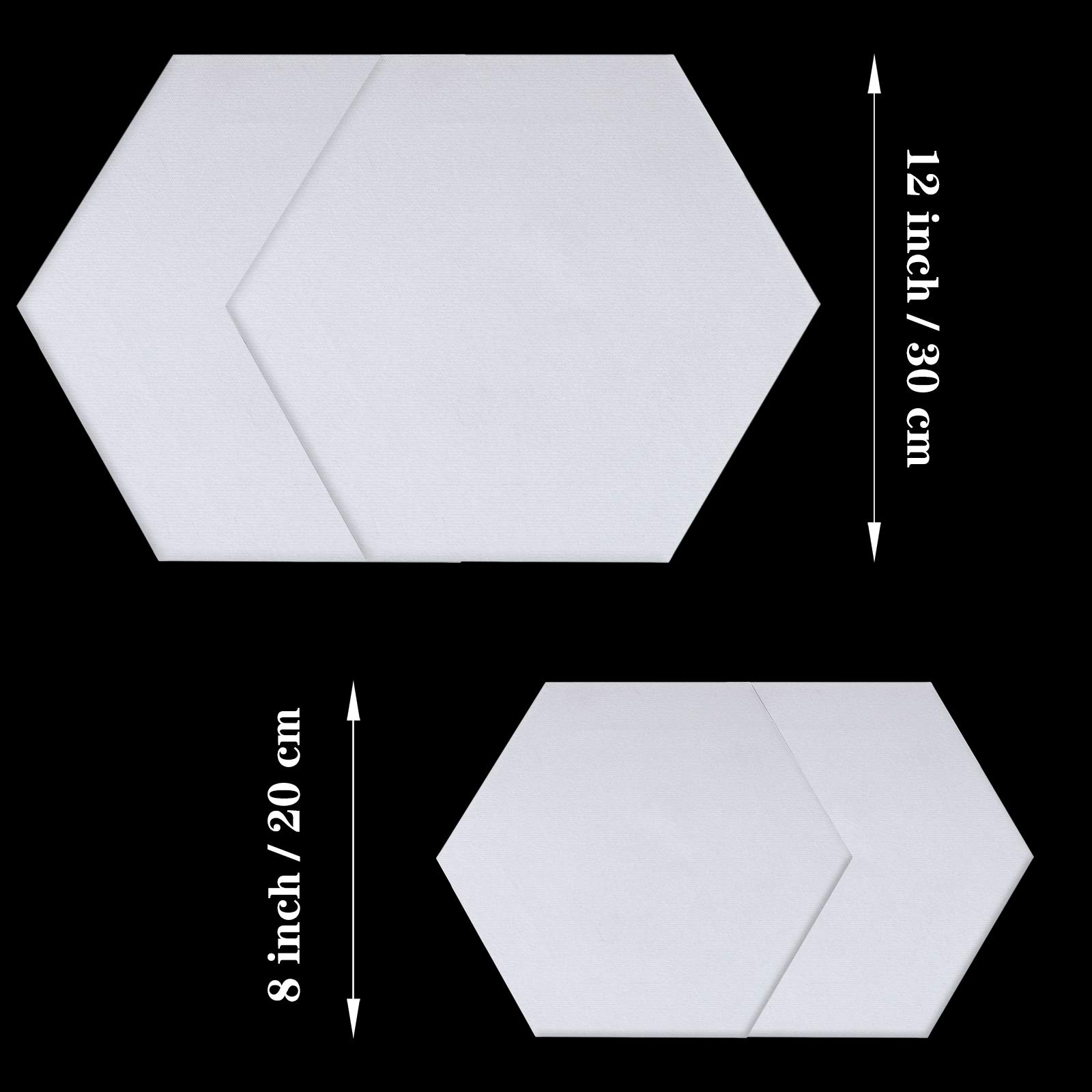 HAPINARY 2 Stück Sechseckige Malpanels 20x20 Cm - Weiße Leinwände Für Öl, Acryl & Temperafarben