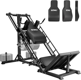 Leg Press Hack Squat Machine with Back Support Cushion, 3 in 1 Adjustable Leg Press Machine with Quad Track Roller System, Hack Squat Machine