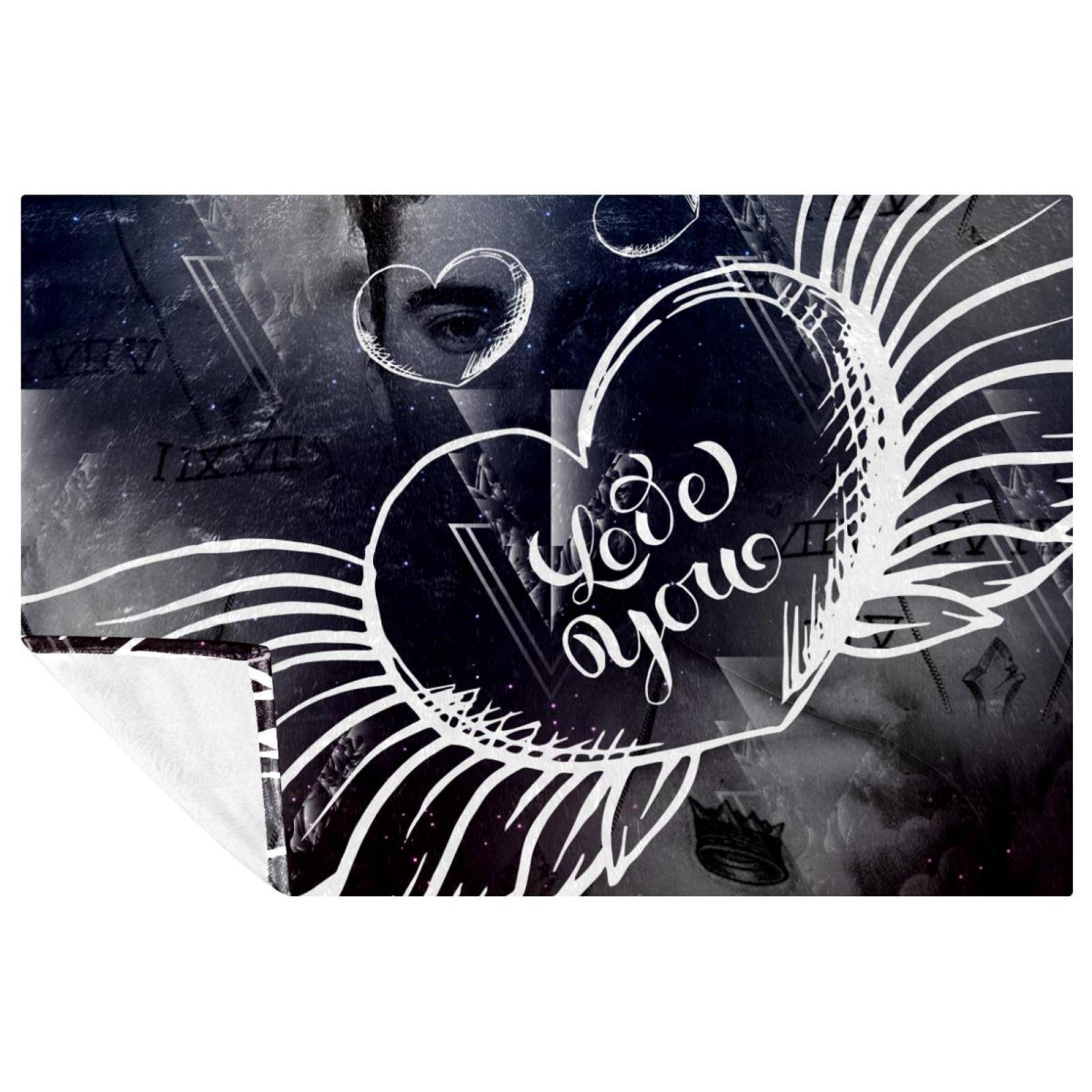 Couverture douce Love You à motif galaxie pour des nuits tendres