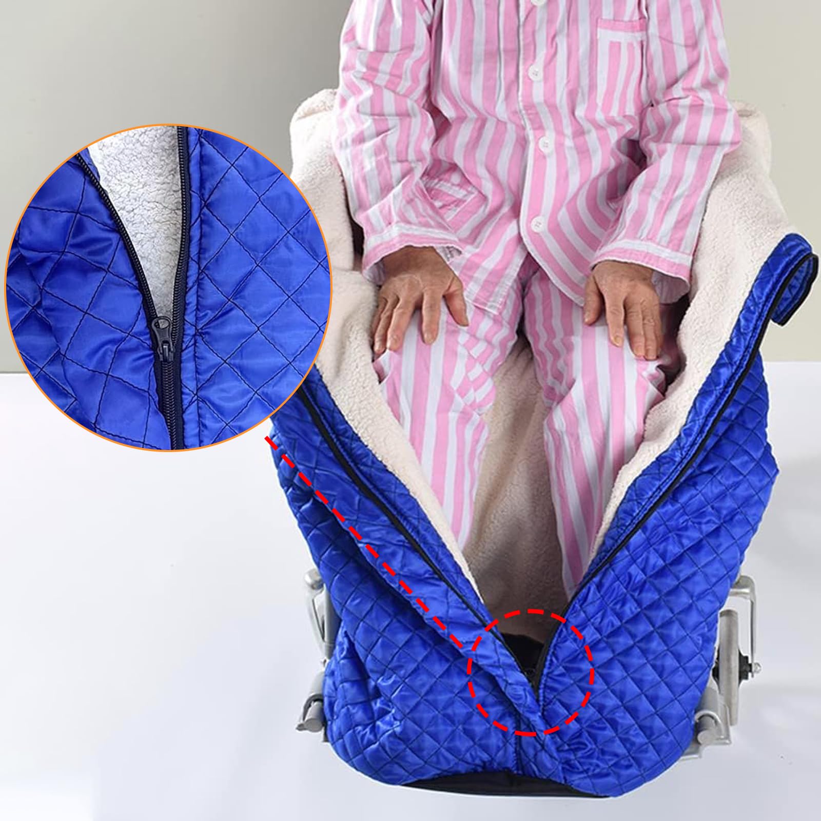 Windproof Heat Wheelchair Blanket Leg Blanket, Winter Wheelchairs Slip Bag Foot Bag Adults - Image 4