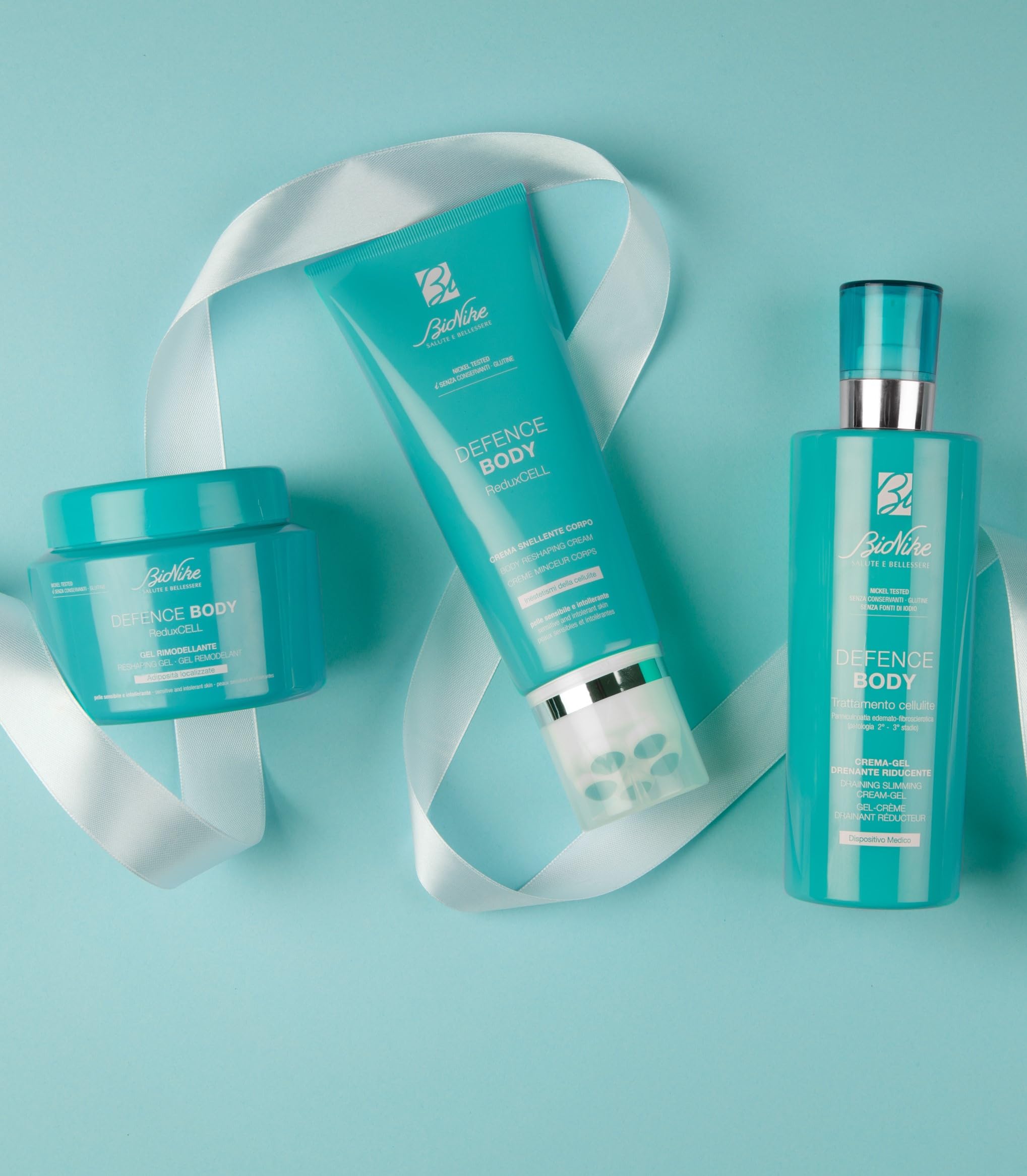 Bionike Defence Body - Crema-Gel Trattamento Anti-cellulite, Azione Drenante e Riducente, per Pelli Sensibili e Intolleranti, Effetto Freddo, Stimola la Circolazione e Contrasta la Cellulite