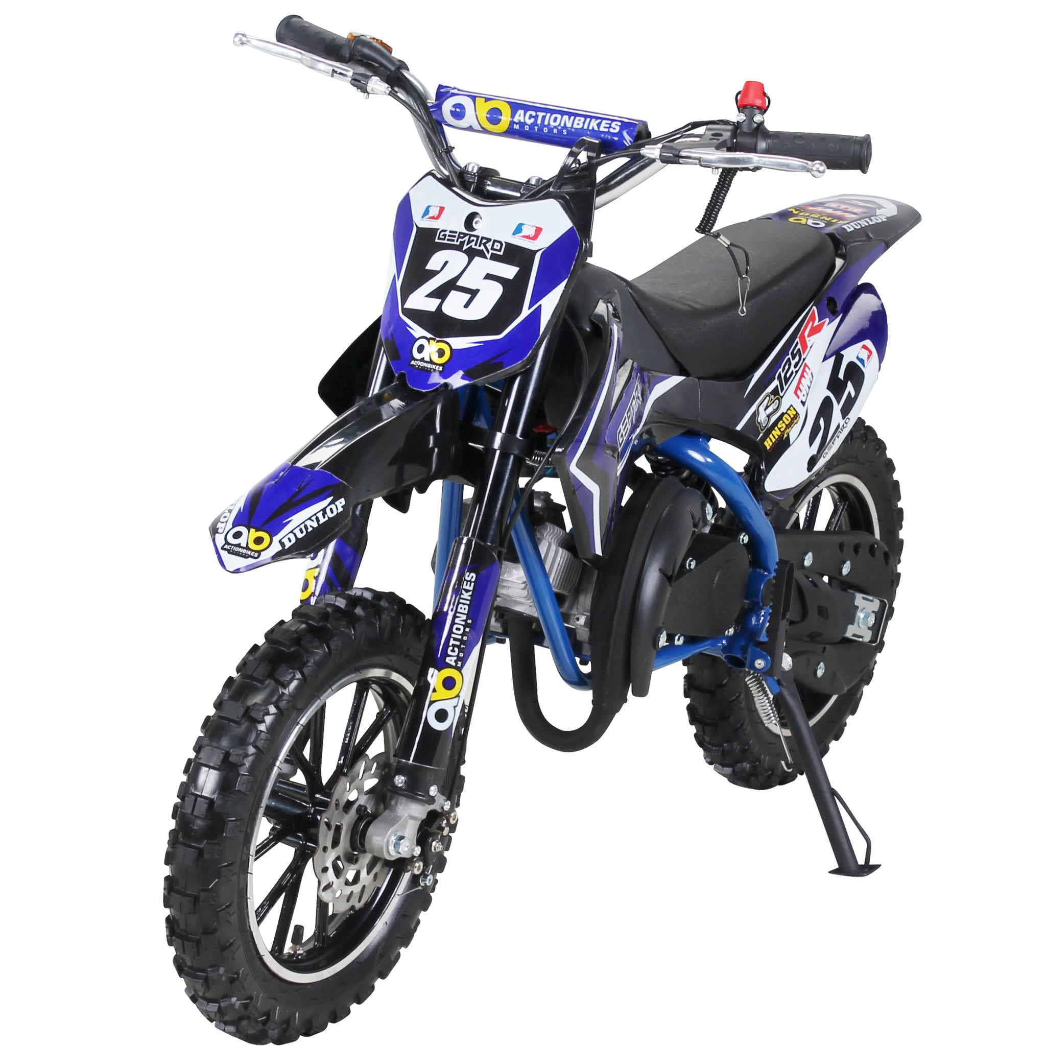Actionbikes Motors Kinder Crossbike Gepard | 2-Takt 49 ccm Motor bis 𝟑𝟓 km/h - Motorrad - Pocket Bike - Dirt Bike - Motocross - Pocketbike - Motorsport - Dirtbike - Enduro ab 6 Jahren (Blue)