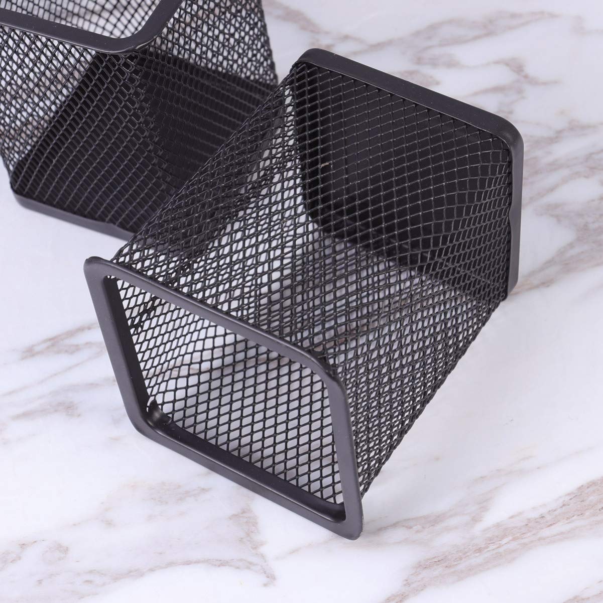 Operitacx 6pezzi Porta Penne Rete Organizer Per Scrivania Creativo Nero Per Casa e Ufficio Contenitore Hollow Per Penne Per Studenti e Uffici