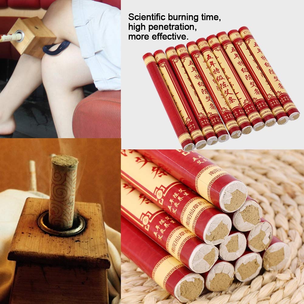 Moxa Artemisa Puro,Moxa Roll Sticks, 50 unidades de Moxa para terapia china Moxa de cinco años de edad, para Moxibus, Pure Ai ye, Wormwood para la pureza de moxibustion