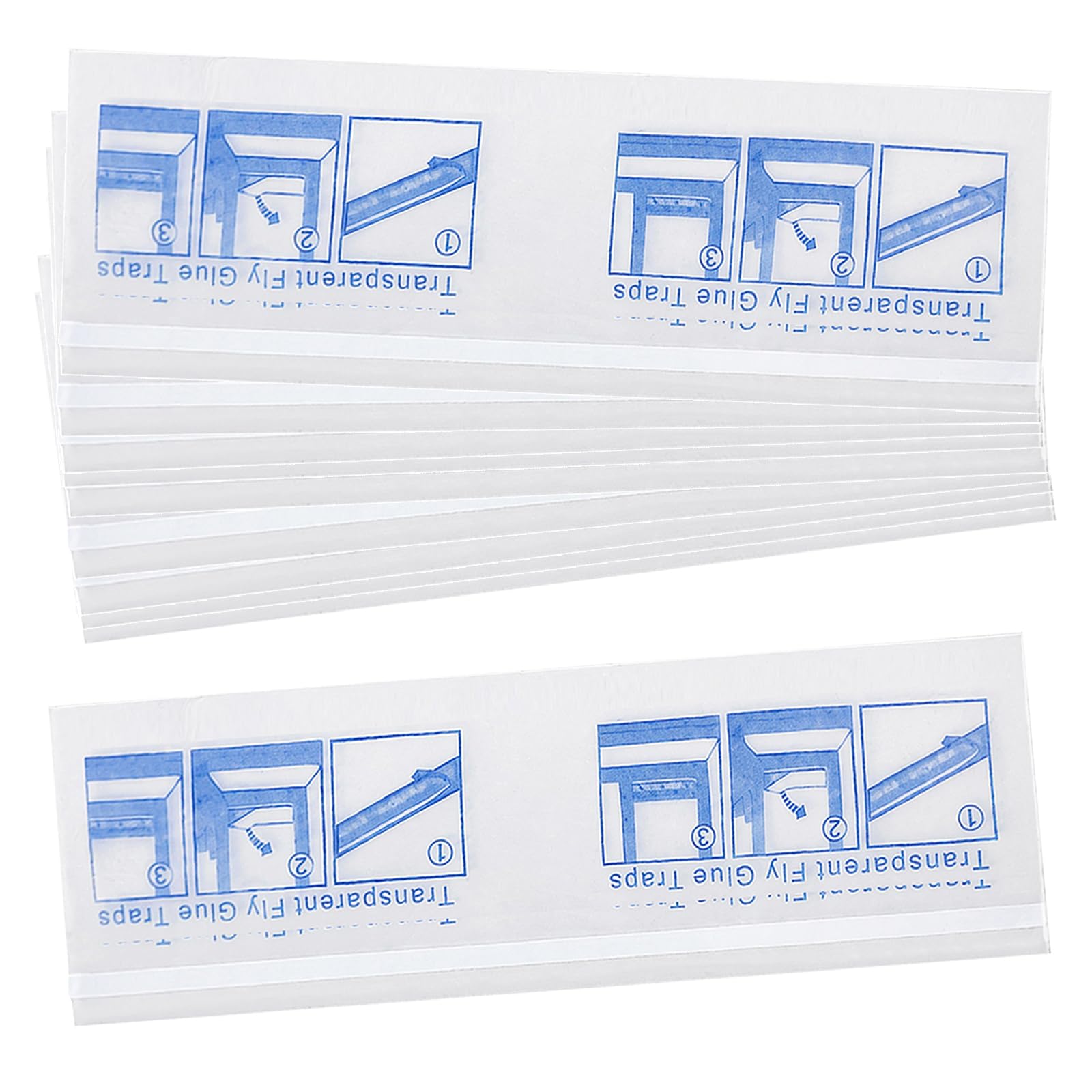 24 Pcs Window Fly Trap Stickers, Clear Sticky Glue Traps for Indoors and Outdoors, Effective Fly Paper Strips for Home, School, Restaurant, and Canteen, Easy to Apply and Remove