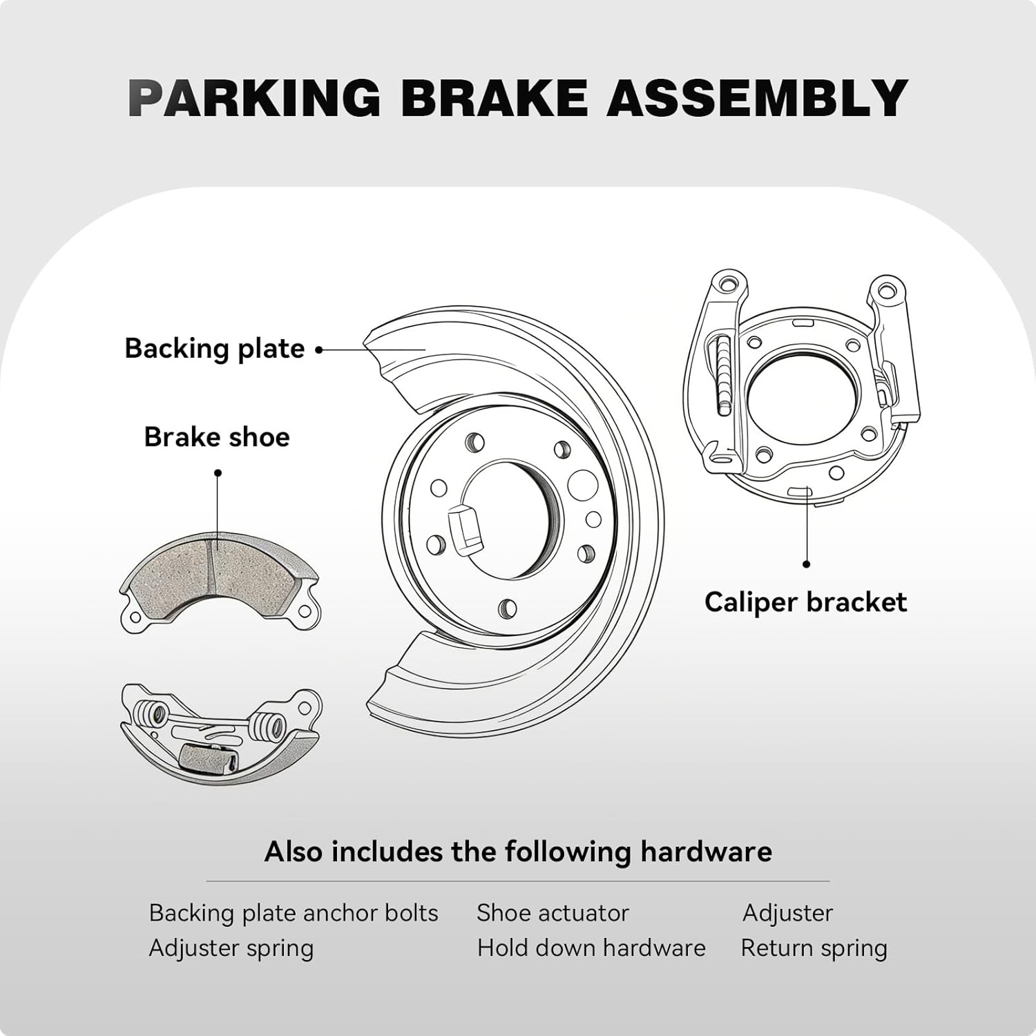 926-272 Parking Brake Assembly Compatible with Ford F250 F350 Super Duty 2005-2012, F250 F350 2005-2009, F450 F550 Super Duty 2011-2012, Rear Passenger Side, Replaces # 5C3Z2209AA, 5C3Z2209AB