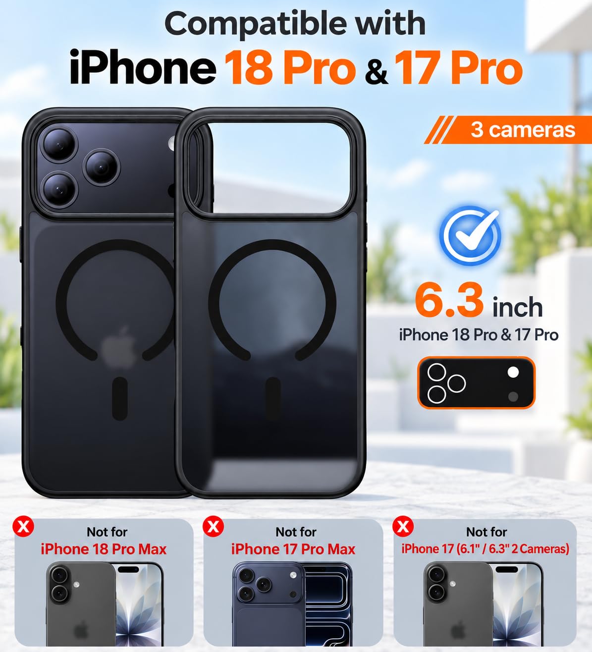 EGOTUDE for iPhone 18 Pro & iPhone 17 Pro Case | Matte Frosted Hard Back Translucent Cover Compatable with Mag-Safe — Amazon image 2