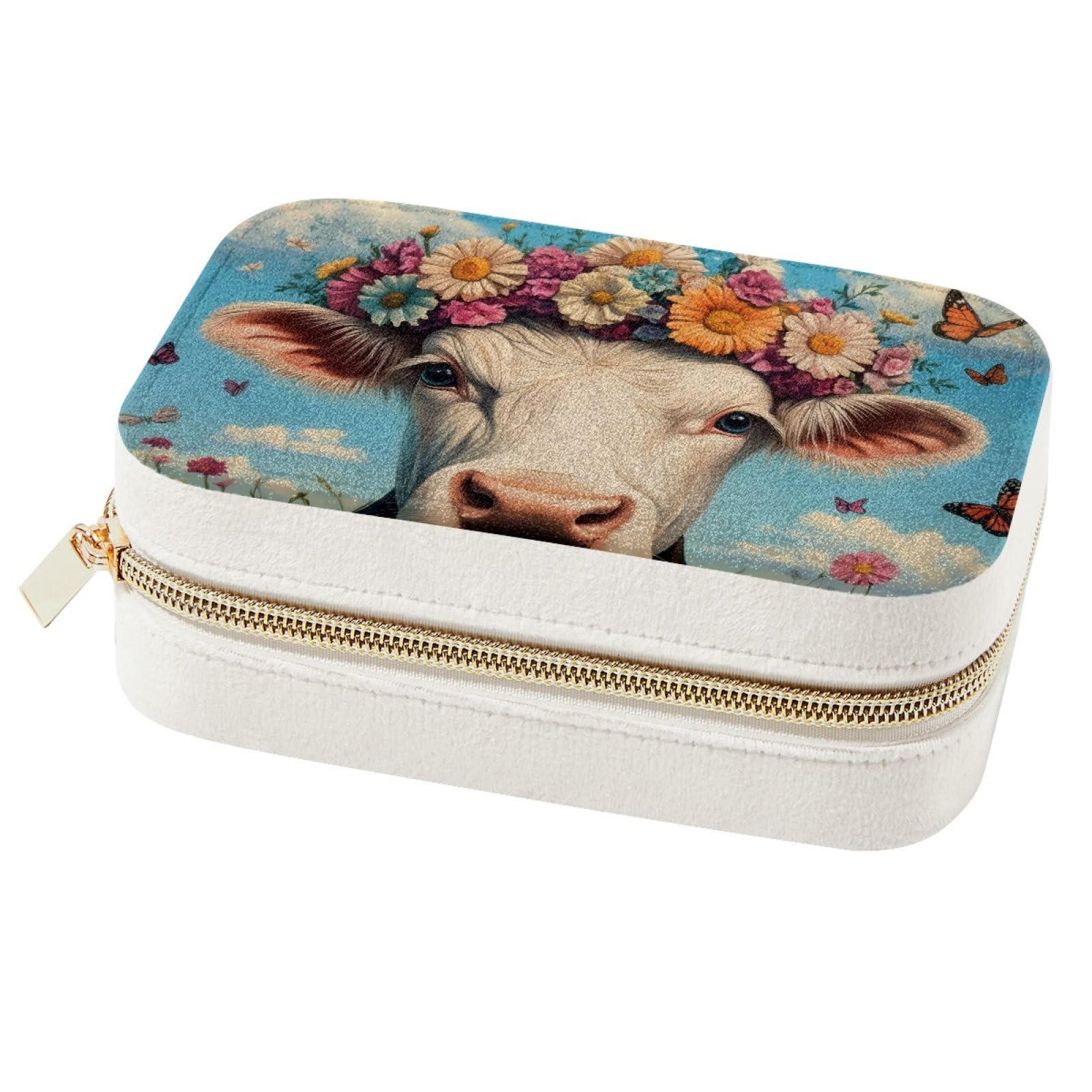 Boîte à bijoux portable pour femmes et filles avec rangement colliers et bagues