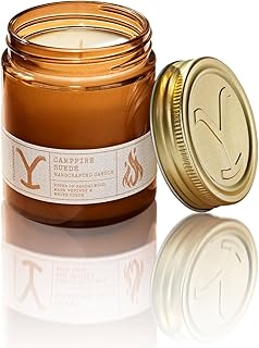 Yellowstone Scented Jar Candle by Tru Western, 8 oz - Campfire Suede