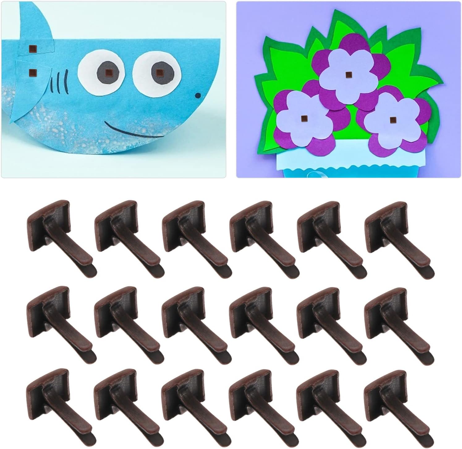 EXCEART 300pcs Paper Fasteners Brads Mini Round Metal Brads Two- Jaw Square Studs Square Stud Rivets for Scrapbooking Crafts DIY Projects