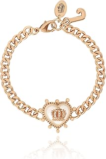Juicy Couture Bracelet 7-7.5", Goldtone Heart Charm and Toggle Bracelets for Women, Valentines Day Gifts for Her
