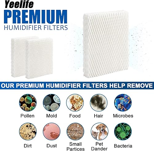 Miniatura 4 de Paquete de 8 filtros HFT600 de repuesto para filtro Honeywell, humidificador Honeywell HEV615, HEV620, comparado con la pieza HFT600T HFT600PDQ