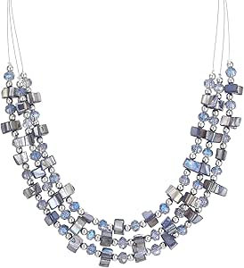 Collana in filo di alluminio e perle viola e argento fatta a mano ... | su