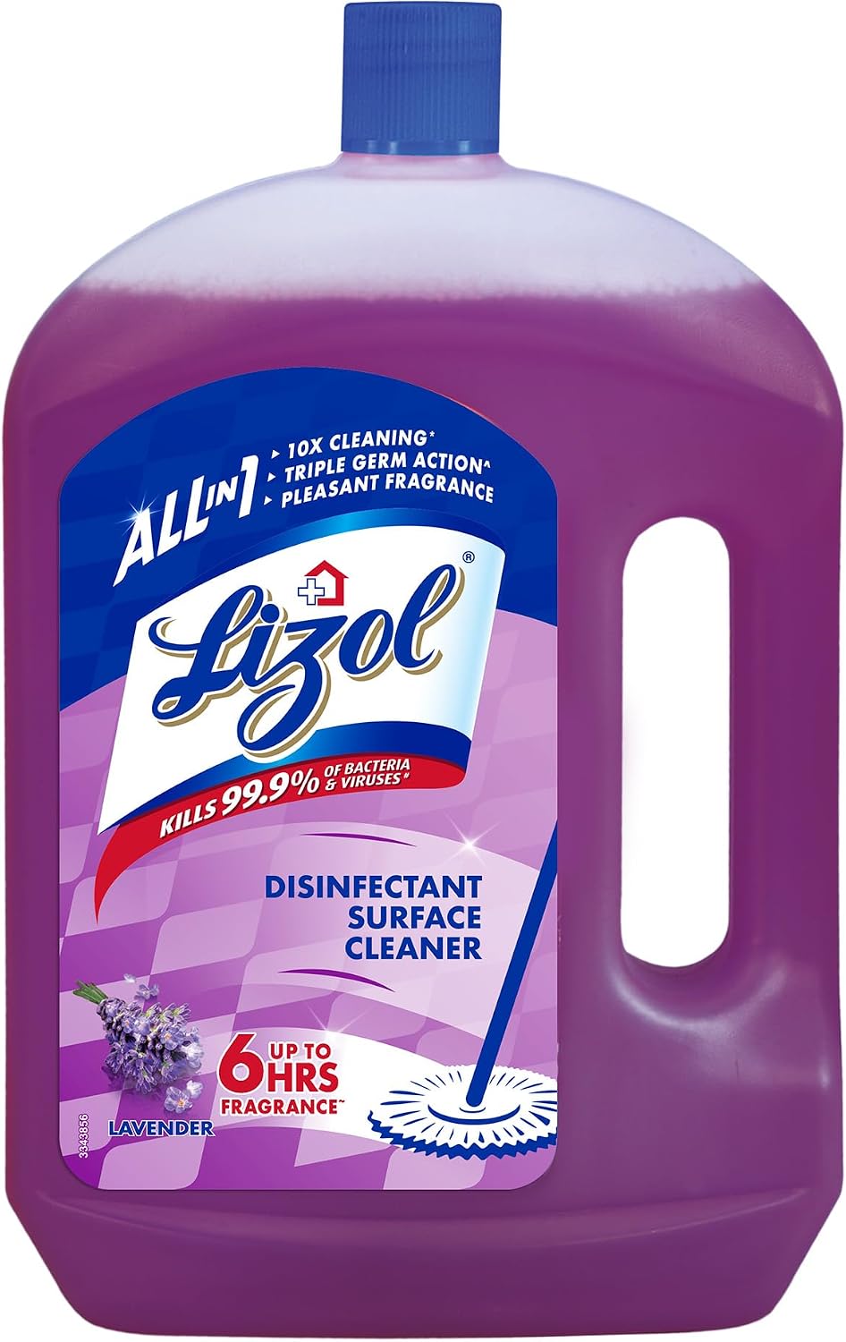 Lizol Disinfectant Surface & Floor Cleaner Liquid, Lavender - 2 Litre | Suitable for All Floor Cleaner Mops | Kills 99.9% Germs| India's #1 Floor Cleaner