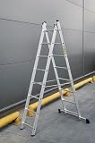 DRABEST Aluminum Scaffolding Tower 2x8 – Mini Scaffold with Work Platform 33x114 cm – Durable Sturdy & Lightweight Platform Ladder – 46x214x14cm - 5