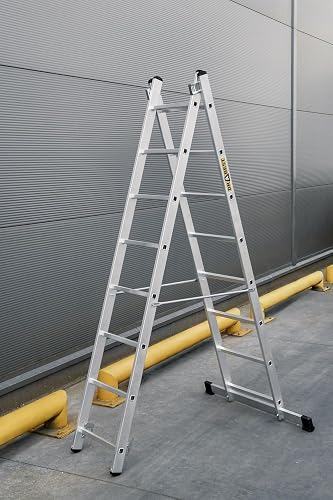 DRABEST Aluminum Scaffolding Tower 2x8 – Mini Scaffold with Work Platform 33x114 cm – Durable Sturdy & Lightweight Platform Ladder – 46x214x14cm - 5