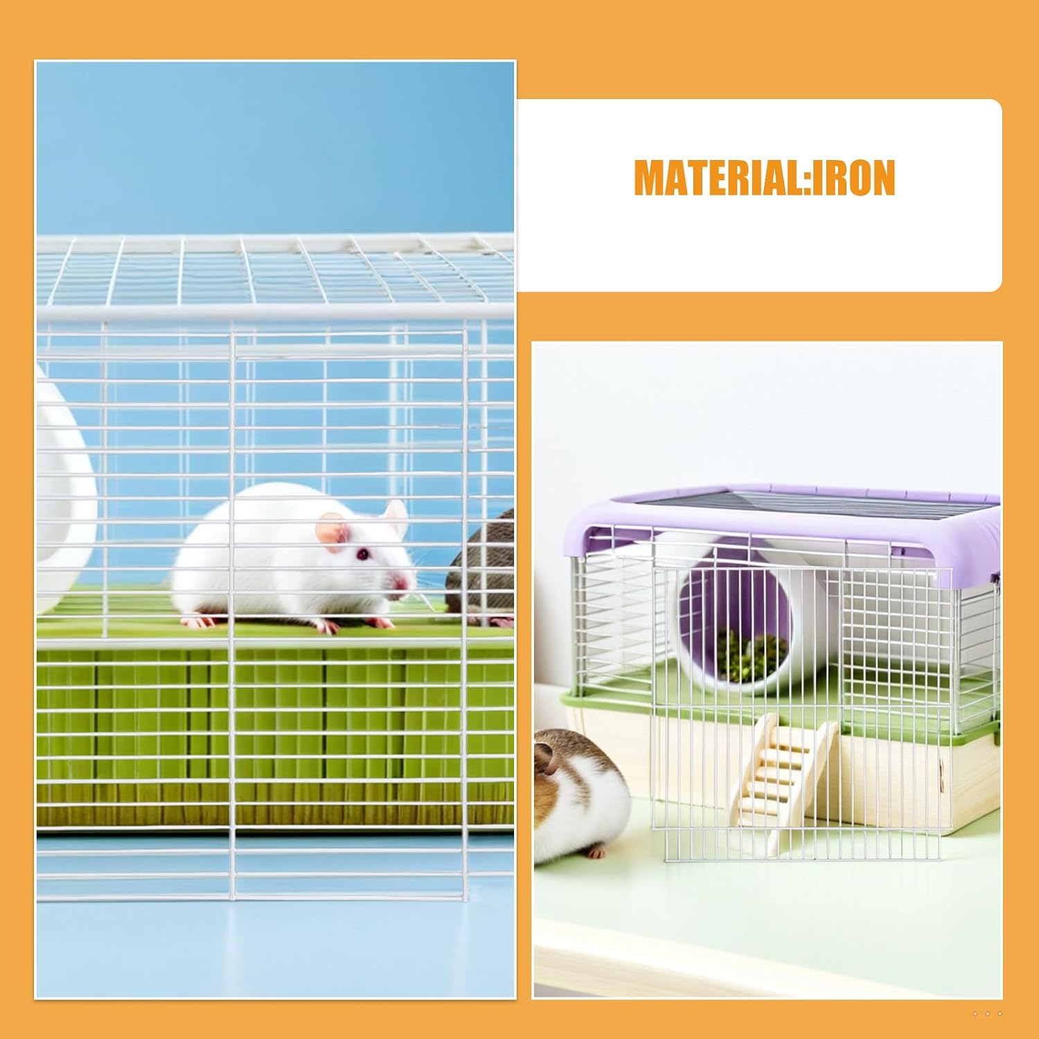 BETOOKY 2pcs Pet Cage Divider Panel - Iron Segregation Plate Metal Rodent Habitat Bird Enclosure Separation for Guinea Pigs Bunny Hedgehogs