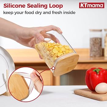 Amazon｜KTMAMA スクエアガラス保存容器 4個セット 透明 30オンス