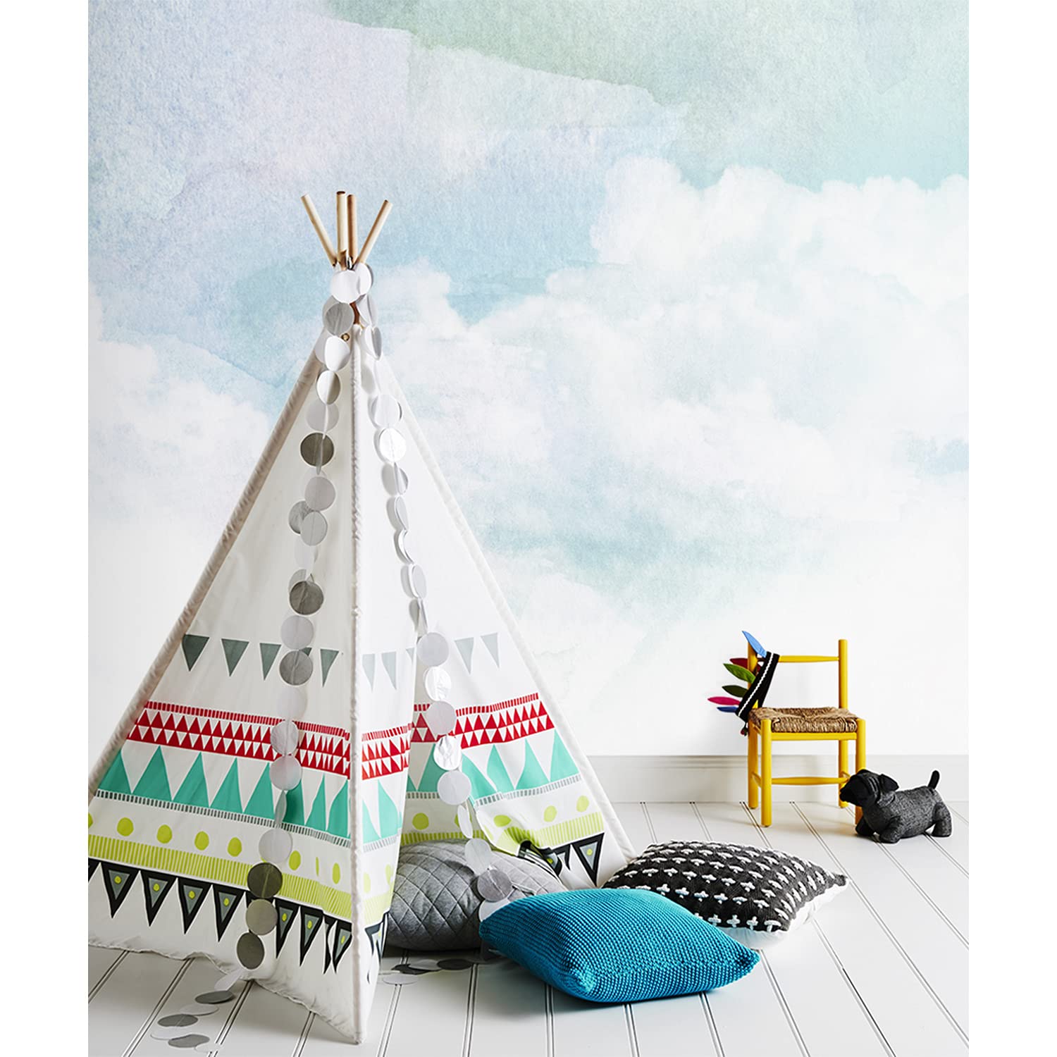 Papier peint panoramique latex nuage abstrait Coloray 312x219cm pour decoration salon et chambre