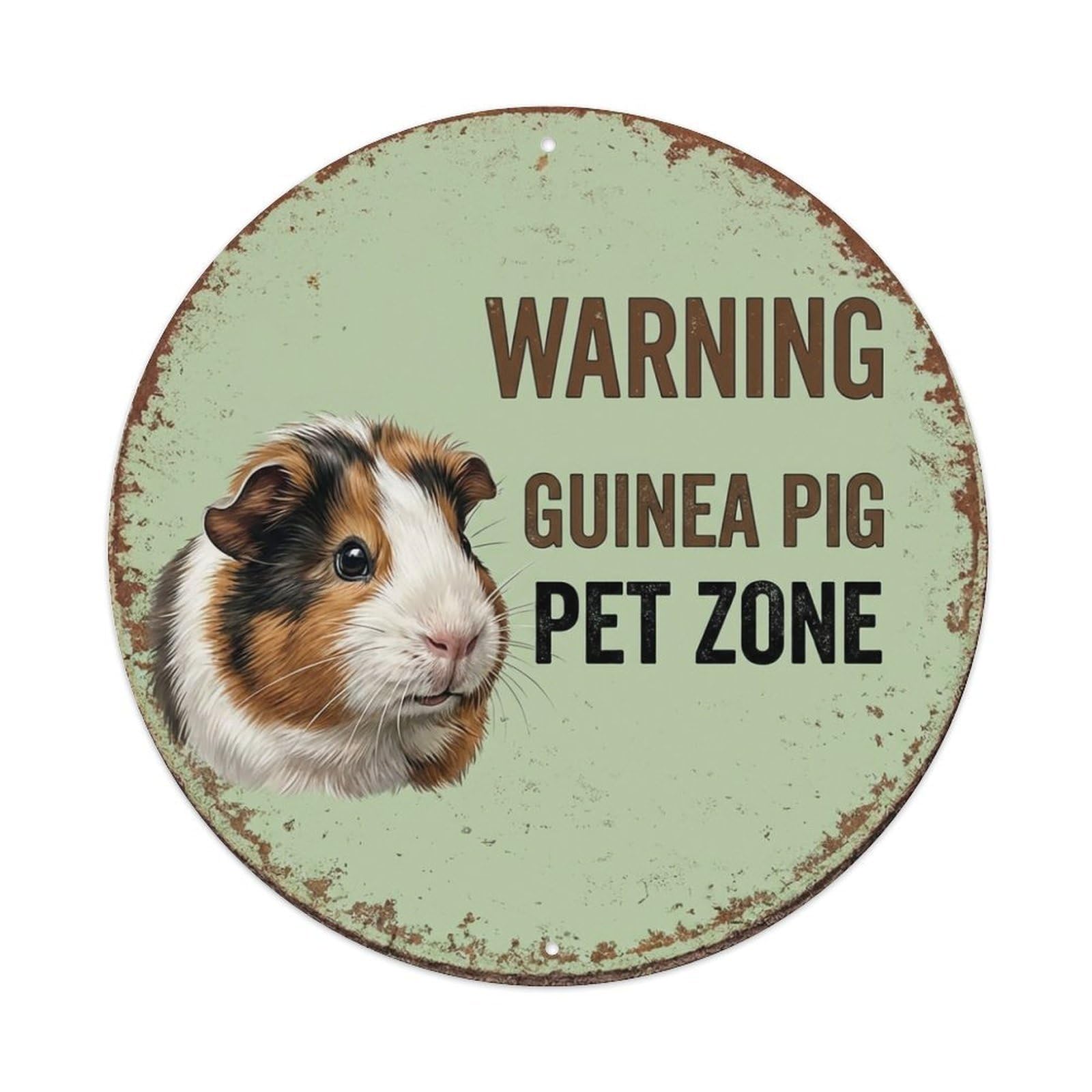 Tgrcjimh Style Metal Tin Sign Vintage Warning Guinea Pig