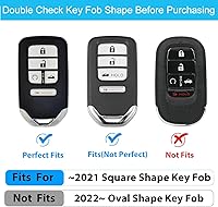 Vista 2 de OLLEN Funda para llavero de cuero genuino sin tornillos, compatible con Honda Accord Civic CRV Pilot Odyssey Passport 2015-2021, etc, protector