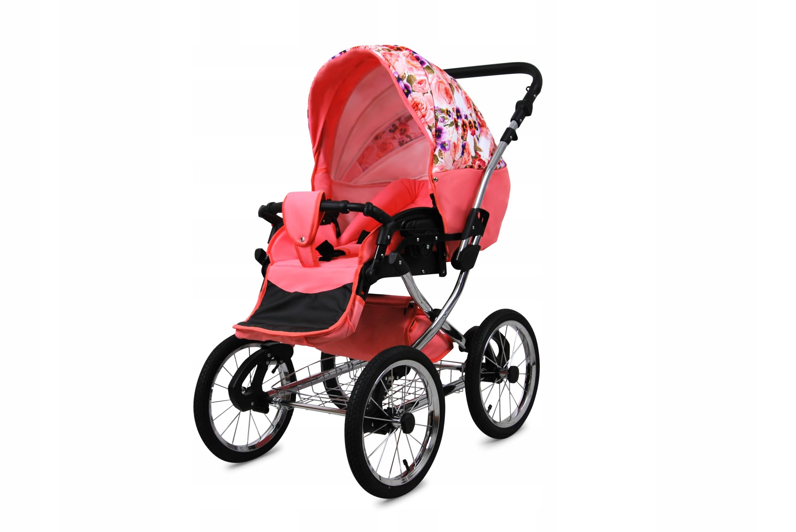 BabyLux® Wózek dziecięcy kompletny zestaw 2 w 1 - Margaret Exclusive - w tym gondola dla niemowląt, wózek dziecięcy system kombinowany, torba do przewijania, pokrowiec przeciwdeszczowy, moskitiera