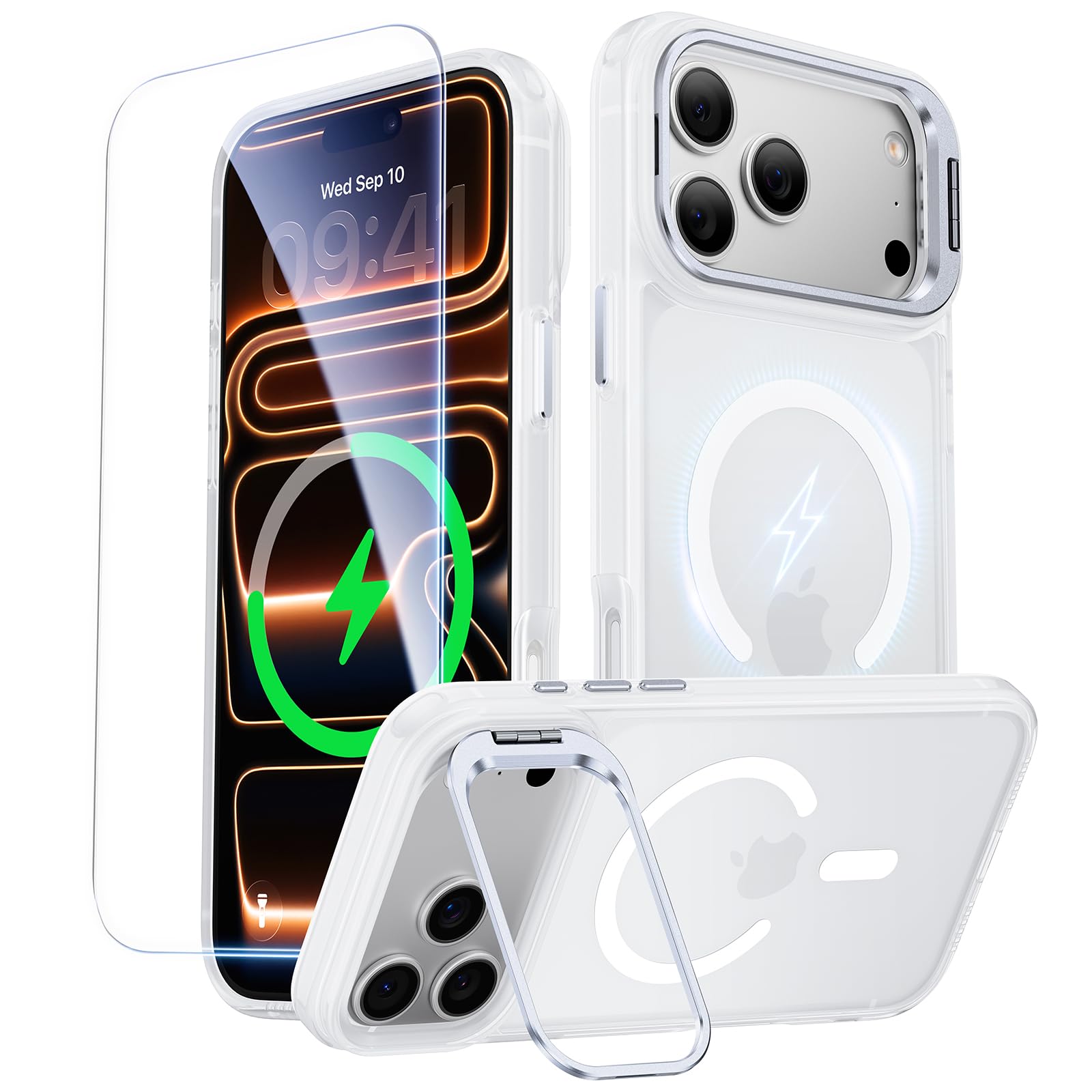 360° Spin Magnetic Stand for iPhone 17 Pro Max Case, Fit for MagSafe, Mil-STD Protective Case for iPhone 17 Pro Max Phone Case with Kickstand