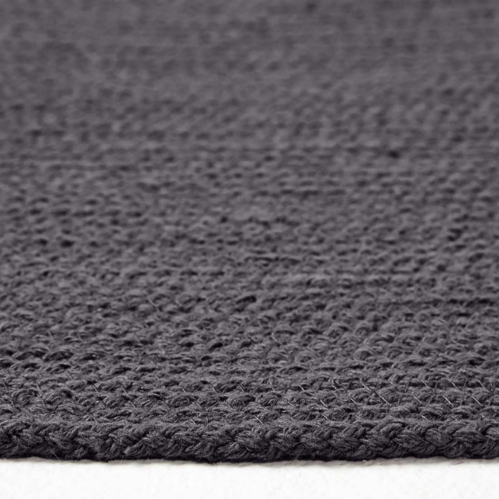 Homescapes runder Teppich 120 cm, schwarz, geflochtener Bettvorleger aus Baumwolle, Wendeteppich, handgewebter Retro-Teppich