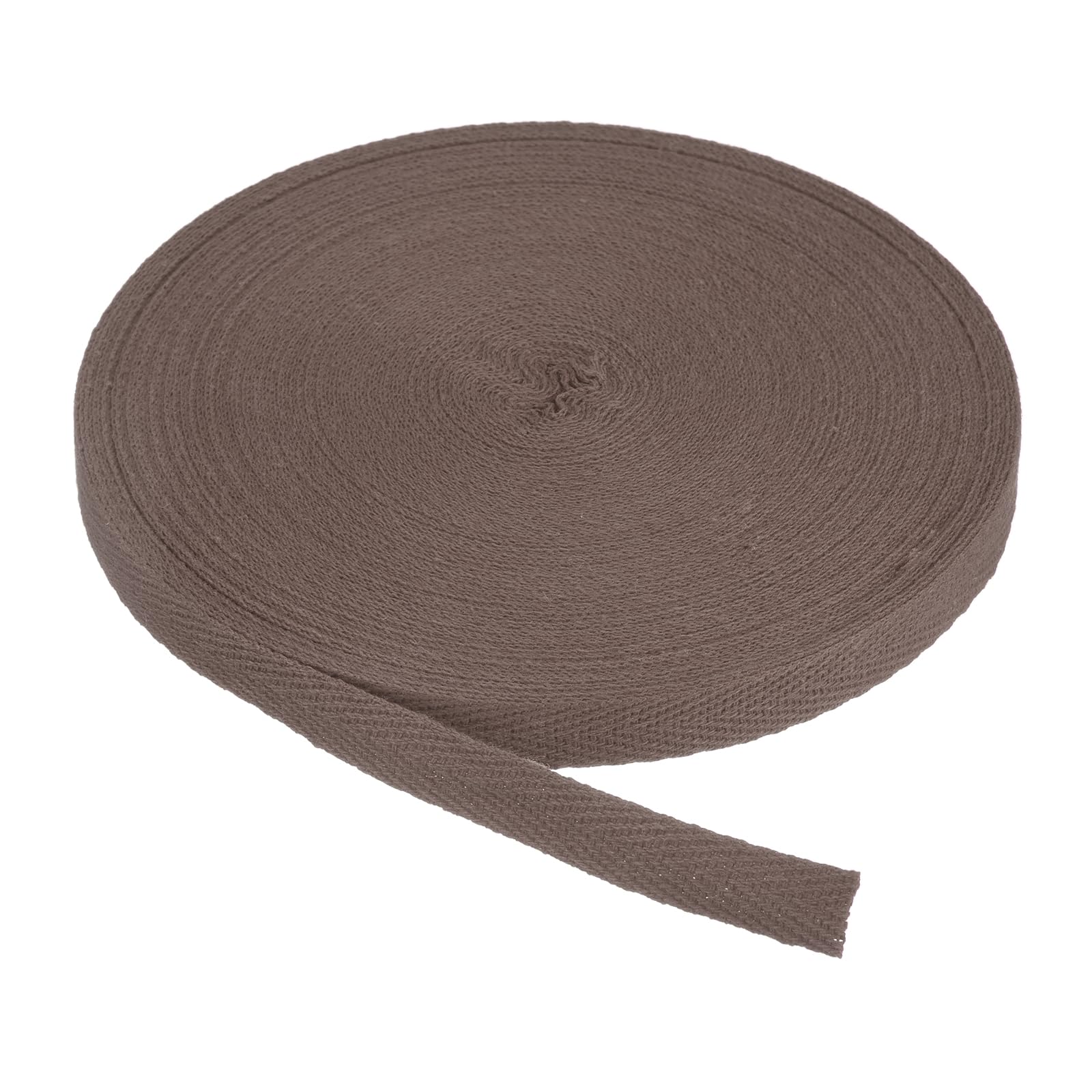 PATIKIL Cotton Twill Tape 3/8 Inch 25 Yards Cotton Ribbon Bias Binding Tape Herringbone Webbing Trim for Sewing Gift Wrapping Craft DIY Reddish Brown