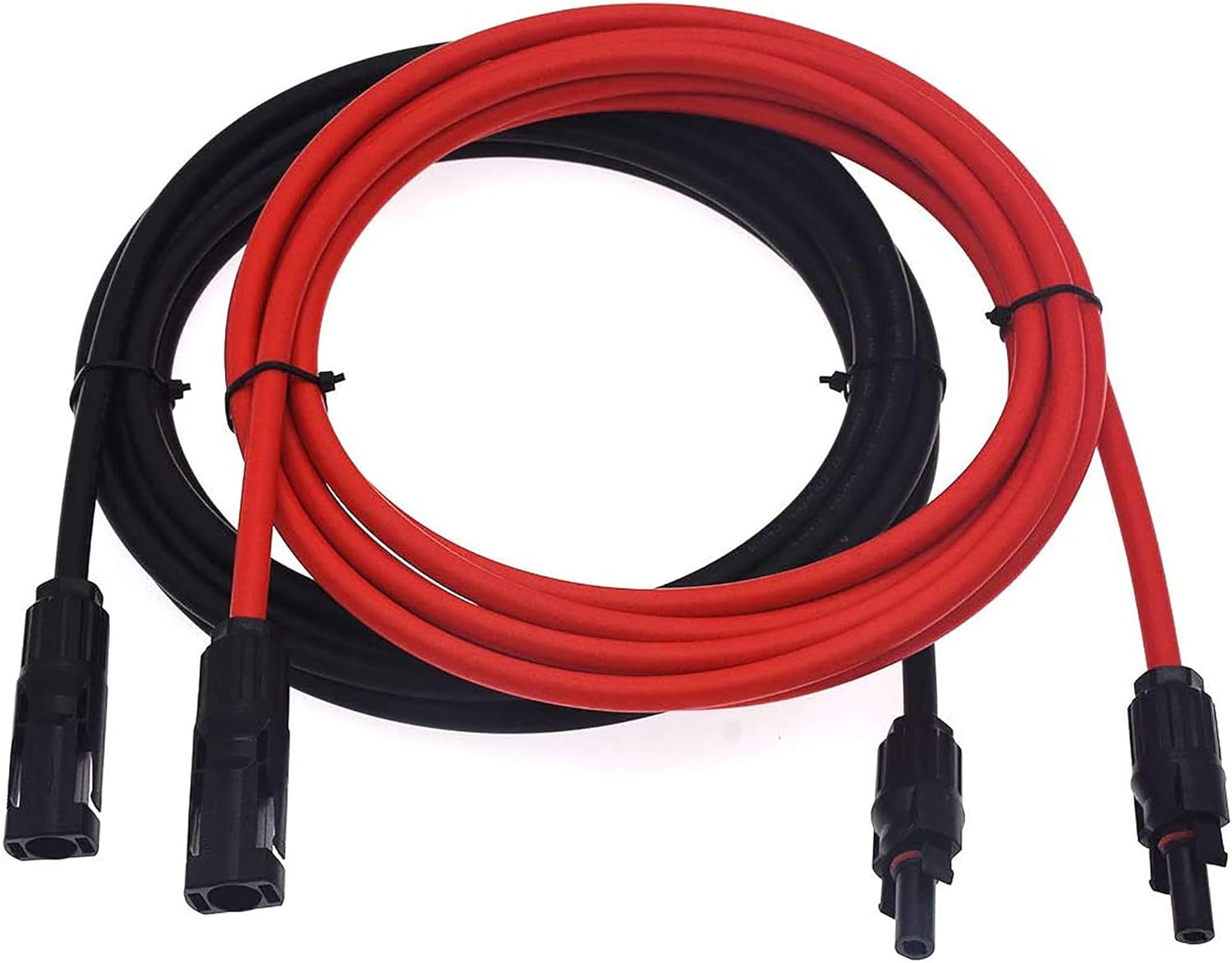 MEIREN Solar Panel Extension Cable 1 Pair 20 Feet Black & 20 Feet Red 10 AWG Solar