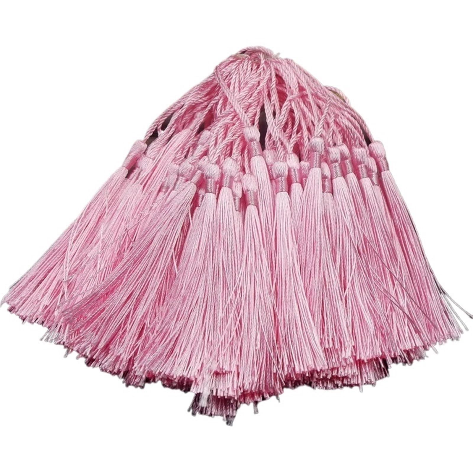 Mini Tassels 300pcs/lot 13cm Tassel Silk Fringe Silky Floss Bookmark Tassels Mini Tassels For DIY Craft Jewelry Making Souvenir Bookmarks for Crafts(10 Pink)