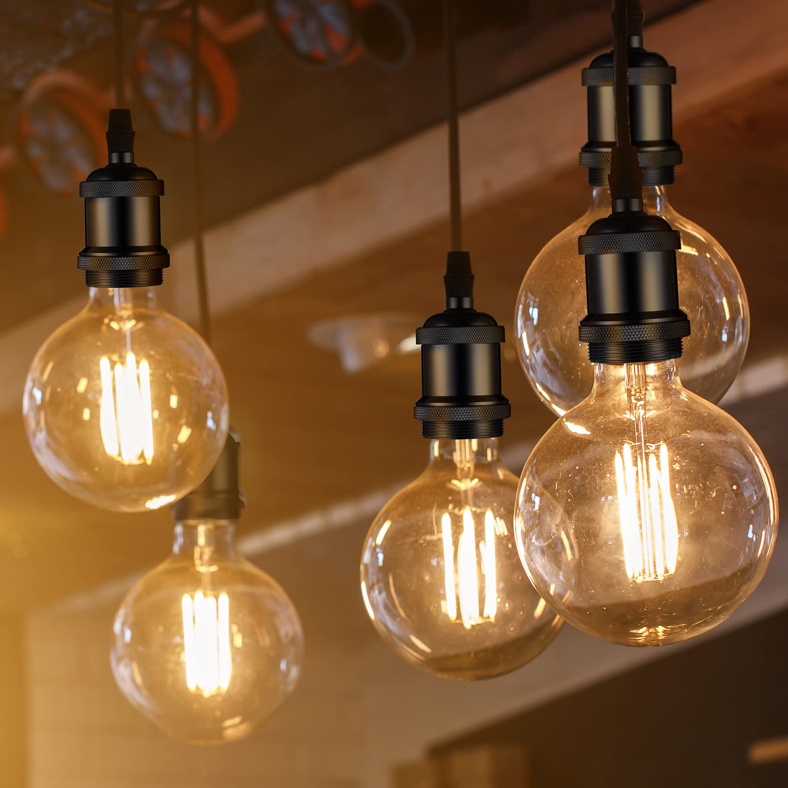 Hortsun 16 Packs E26 Vintage Ceramic Lamp Socket, Edison