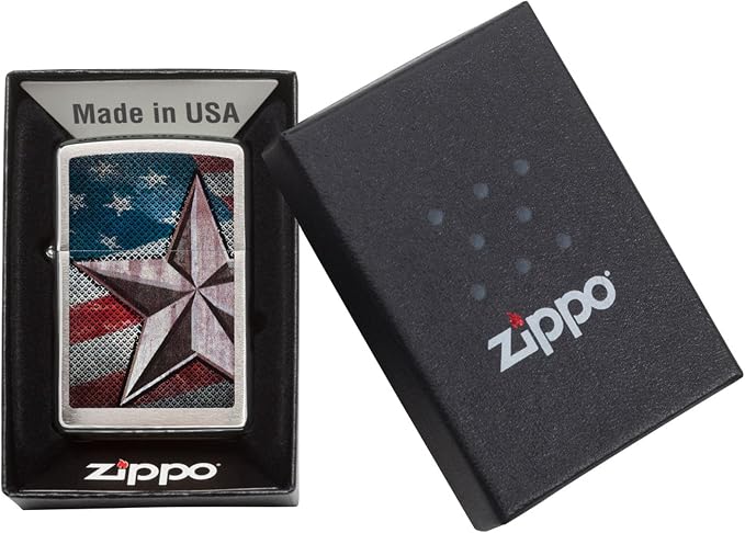 Encendedor Zippo American Flag Brushed Chrome miniatura 7