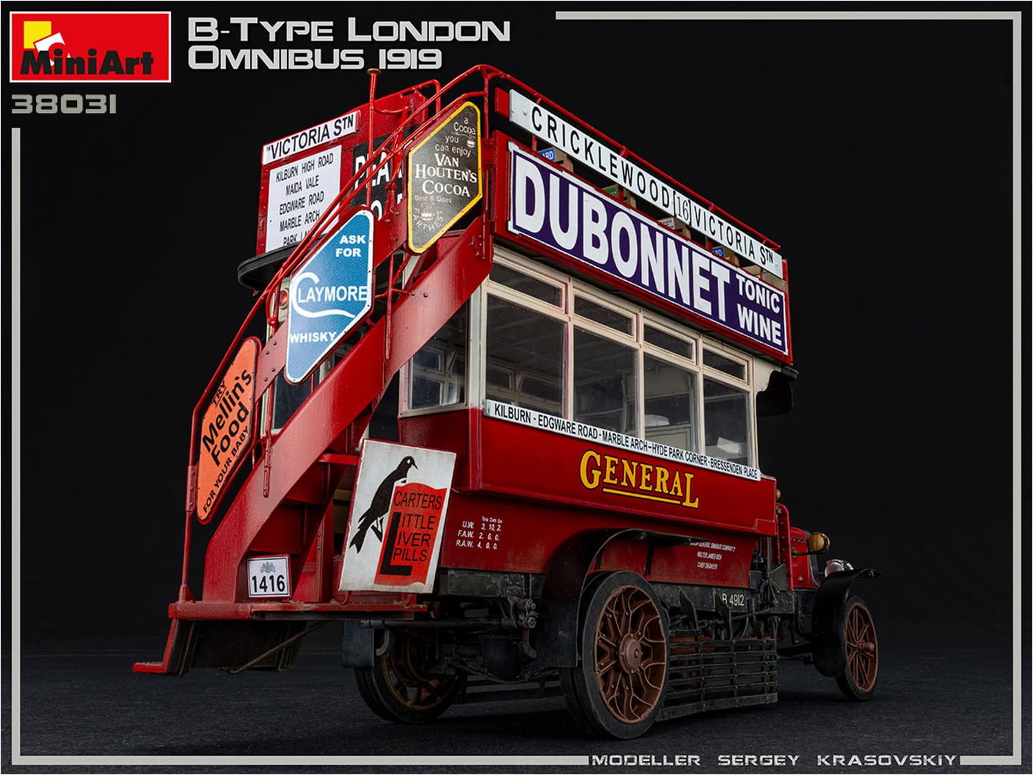 Mini Art 38031 1:35 Omnibus di Londra tipo B 1919 - replica originale, modellismo, plastica, camion, auto, kit per adulti