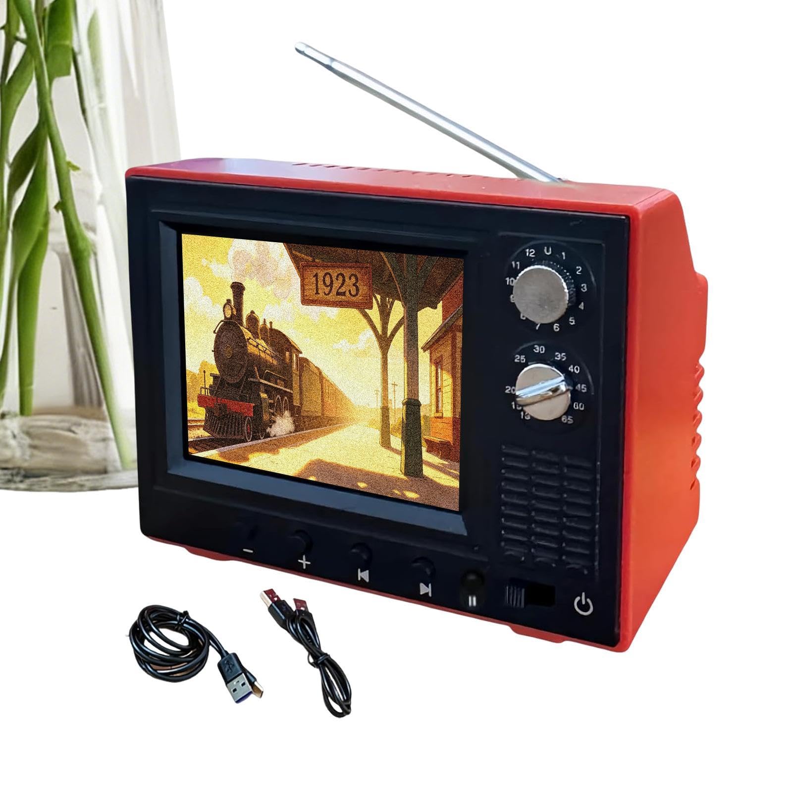 Televisor Retro Pantalla 720p Compacta 8 GB De Memoria Decoración Hogar